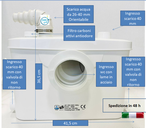 Trituratore maceratore - trituratore, wc